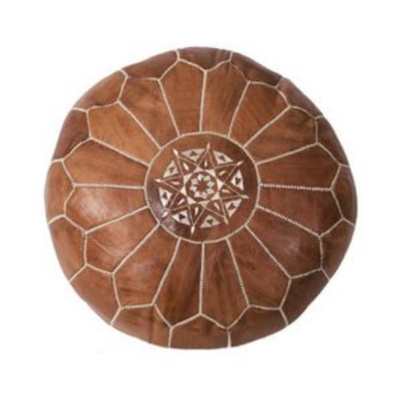 Authentic Moroccan Leather Pouf - Picture 7 of 8